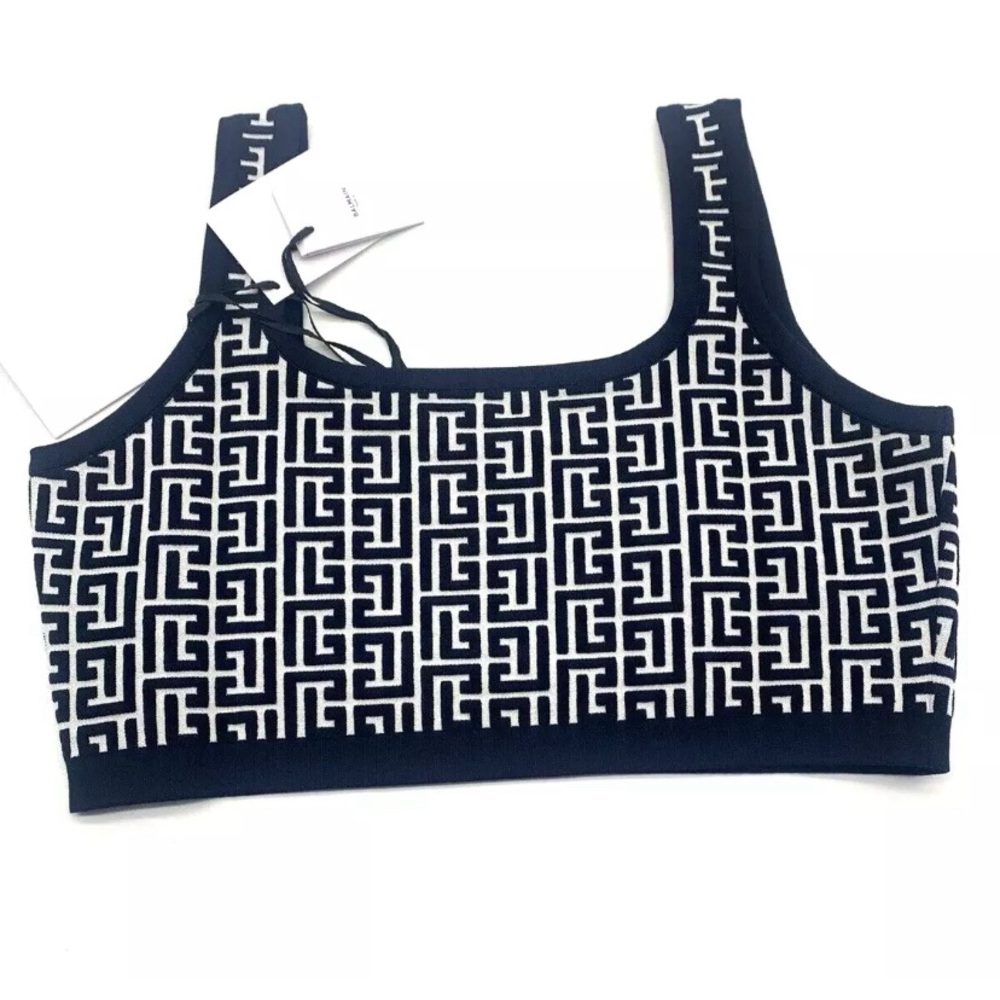 Balmain Monogram jacquard crop top - Picture 4 of 9